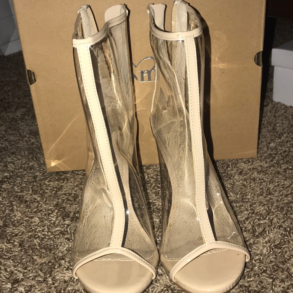 Nude and Clear Booties